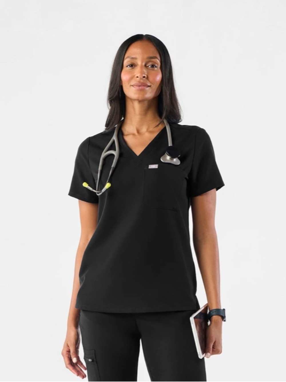 Catarina Scrub Top- Figs (Black)
